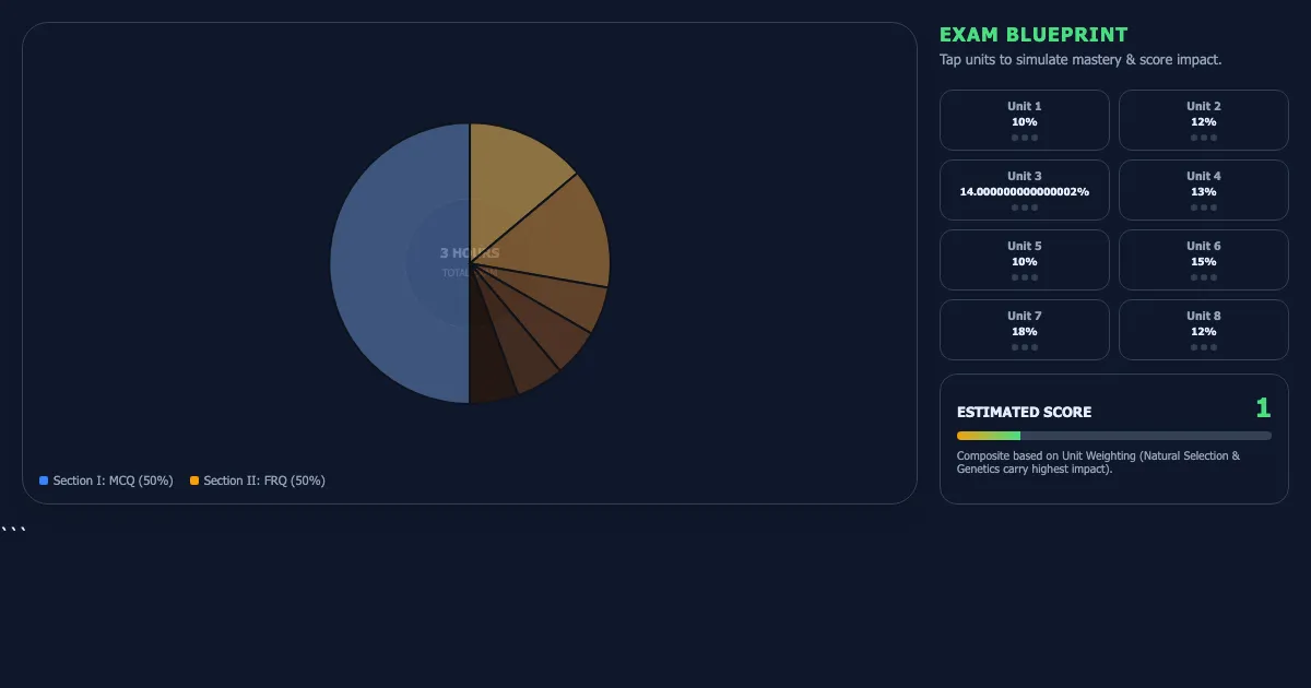 Preview of the AP Biology Exam Blueprint interactive demo