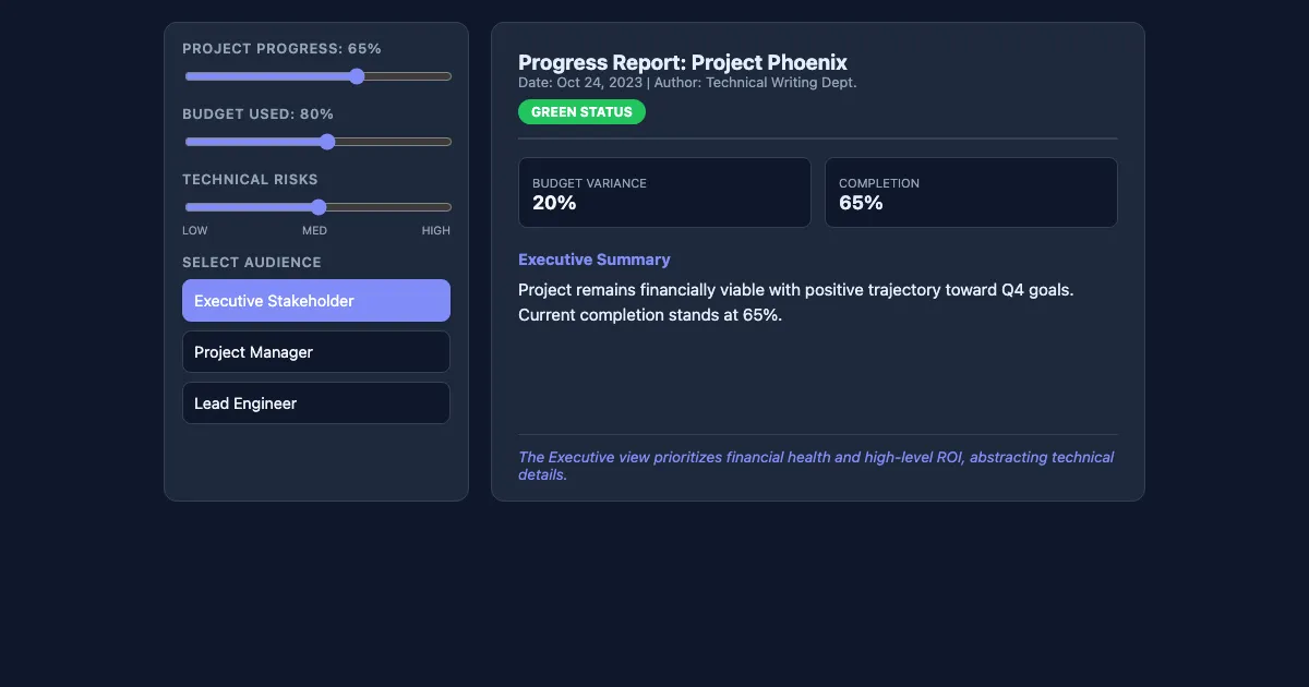Preview of the Audience Adaptation Simulator interactive demo