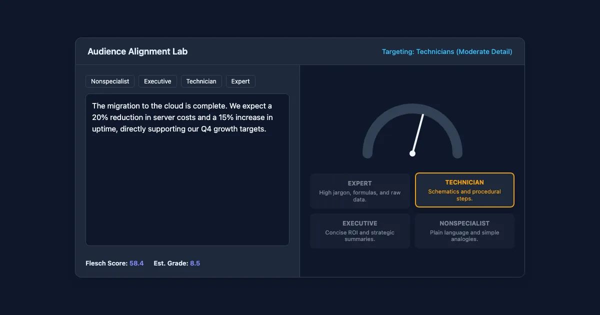 Preview of the Audience Alignment Lab interactive demo