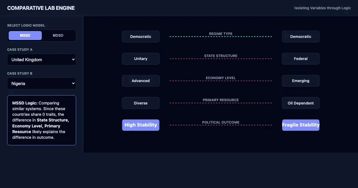 Preview of the Comparative Method Laboratory interactive demo