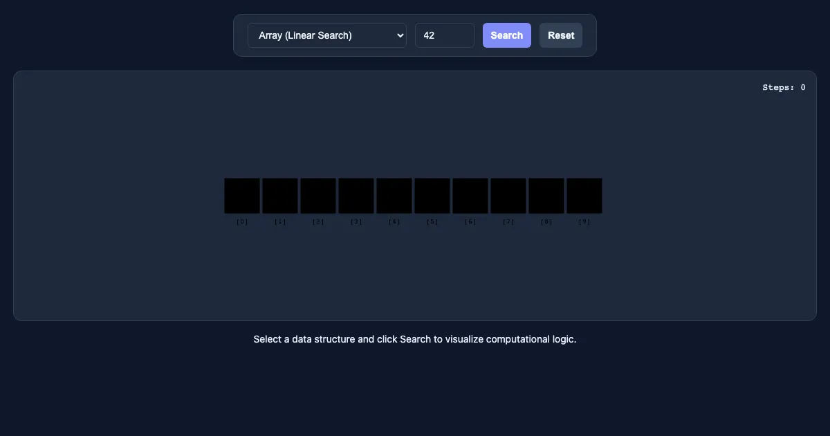 Preview of the Data Structure & Search Complexity Visualizer interactive demo