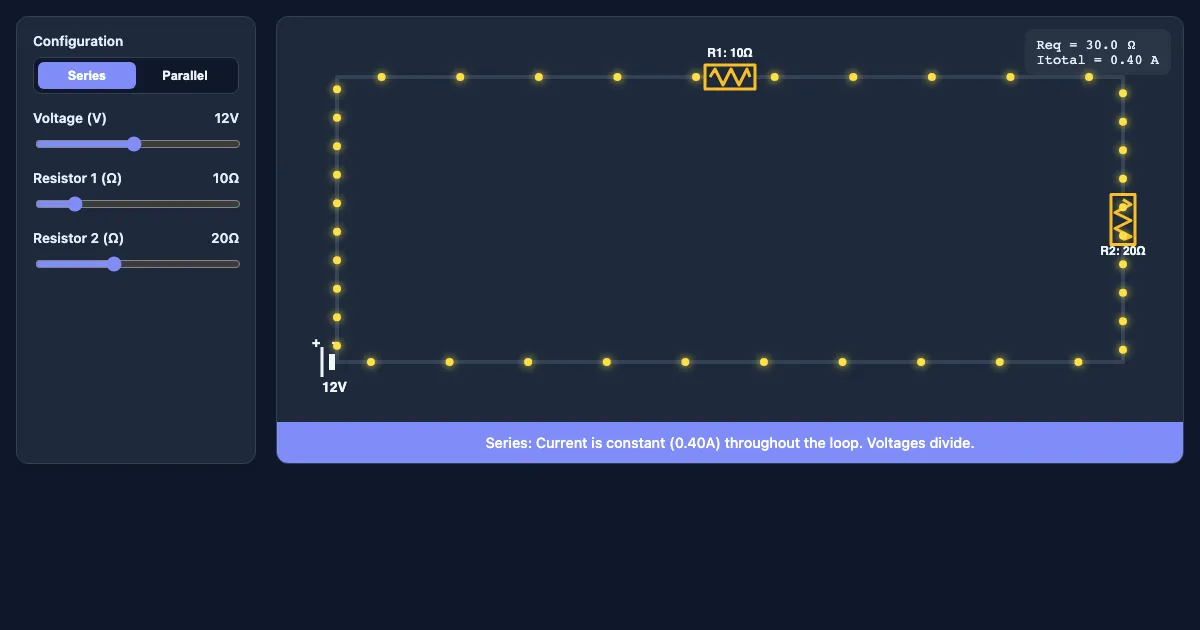 Preview of the DC Circuit Interactive Demo interactive demo