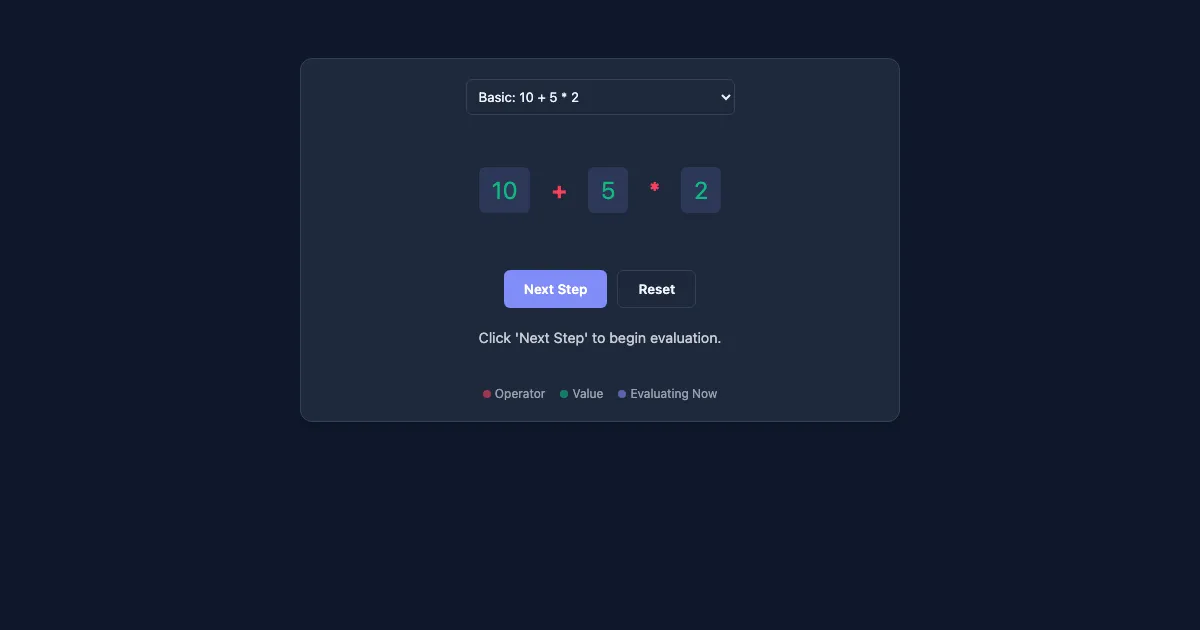 Preview of the Expression Evaluation Visualizer interactive demo
