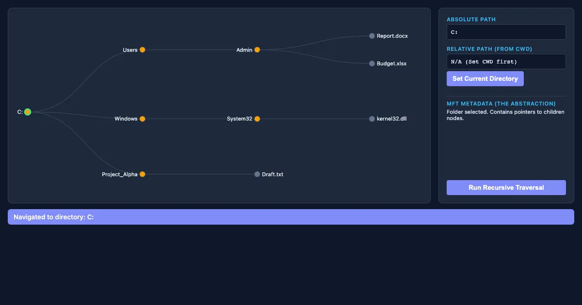 Preview of the File System & Path Logic Demo interactive demo