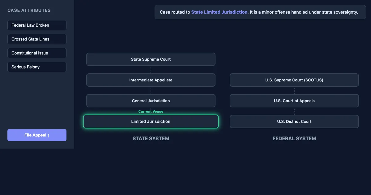 Preview of the Judicial Jurisdiction Router interactive demo