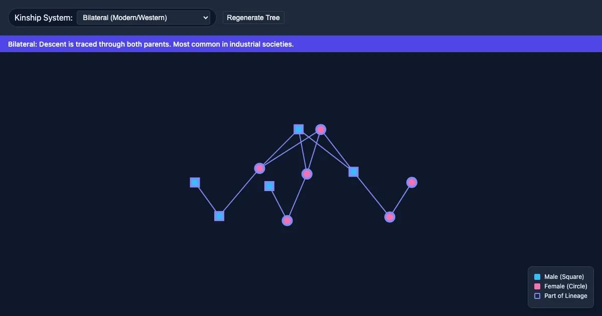 Preview of the Kinship System Simulator interactive demo