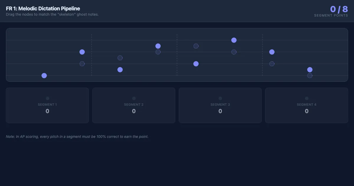 Preview of the Melodic Dictation Scoring Simulator interactive demo