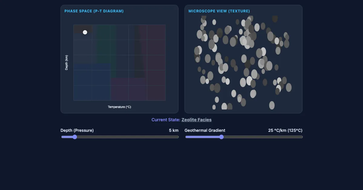 Preview of the Metamorphic Facies Explorer interactive demo