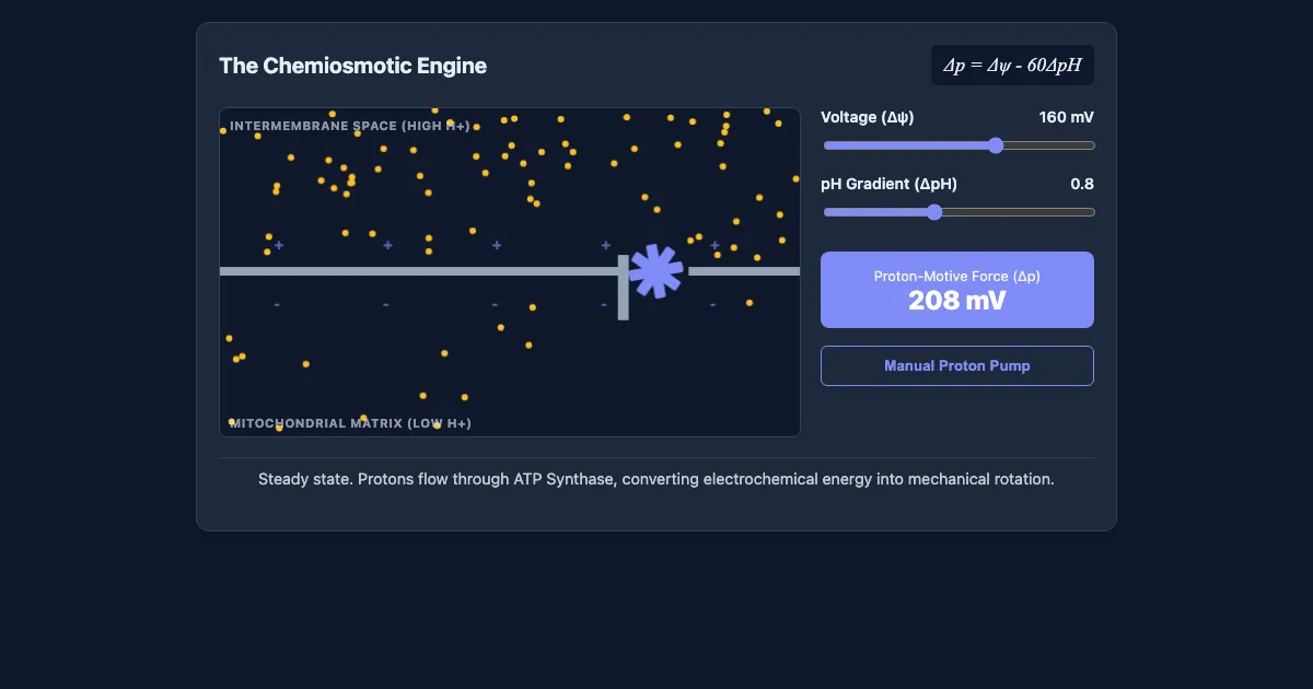 Preview of the Mitochondrial Proton-Motive Force Demo interactive demo