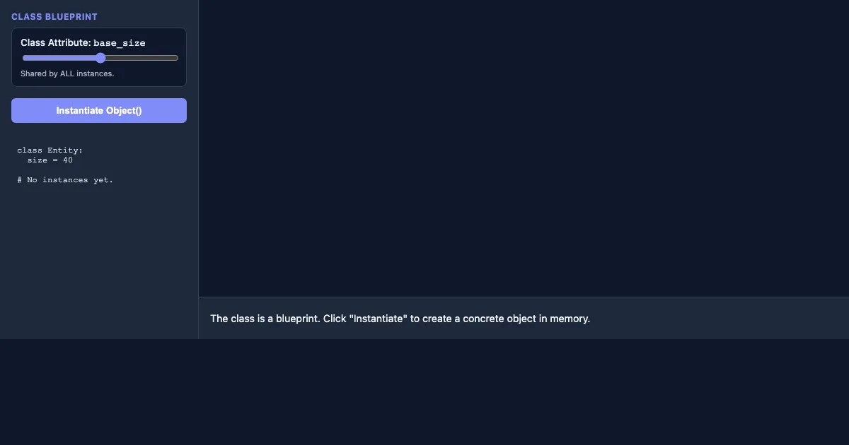 Preview of the OOP: Class vs Instance Visualizer interactive demo