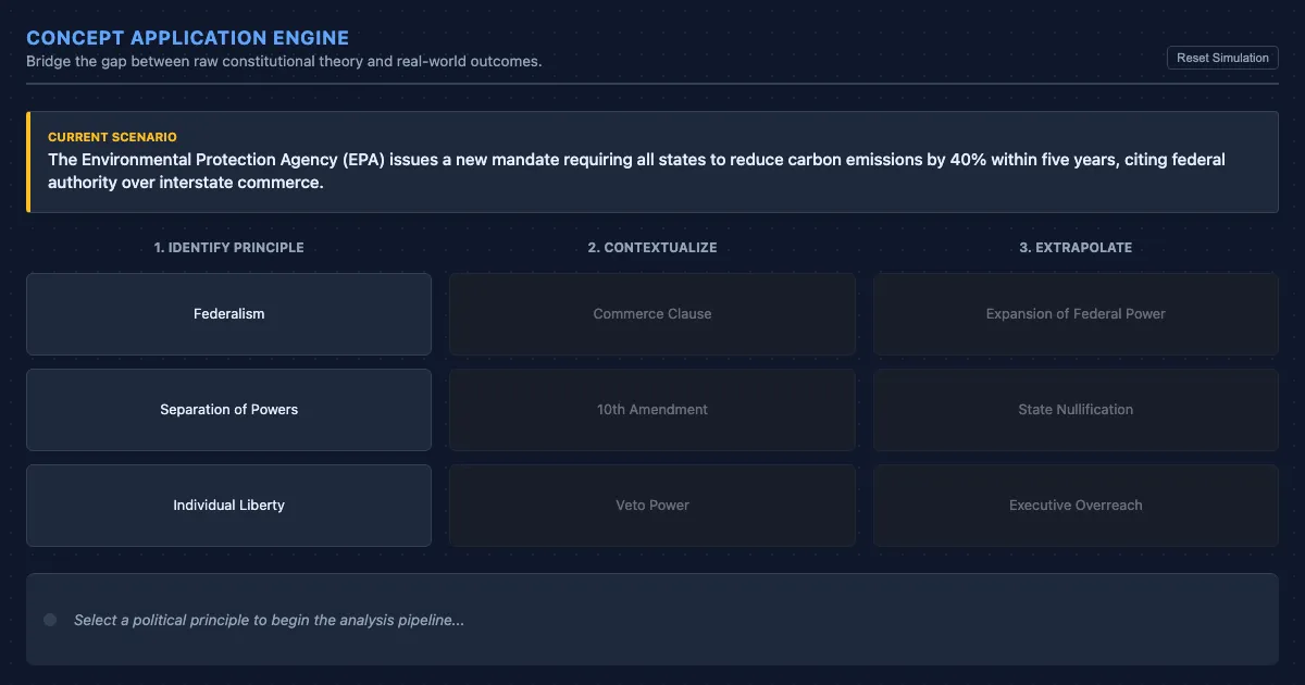 Preview of the Political Logic Assembler interactive demo
