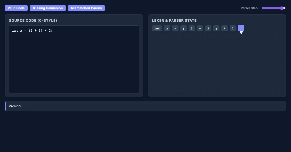 Preview of the Syntax Parser Visualizer interactive demo