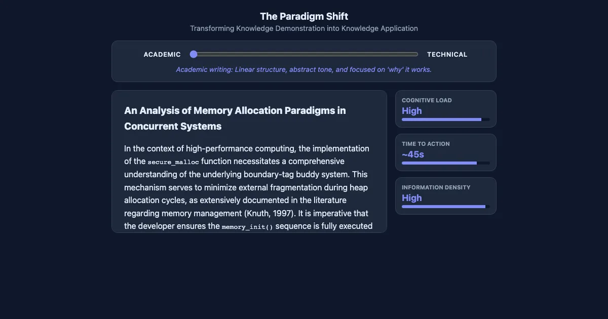 Preview of the Technical vs. Academic Writing Demo interactive demo