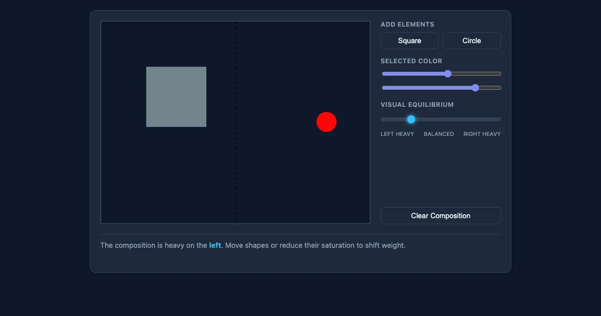 Preview of the The Physics of Composition: Visual Balance interactive demo
