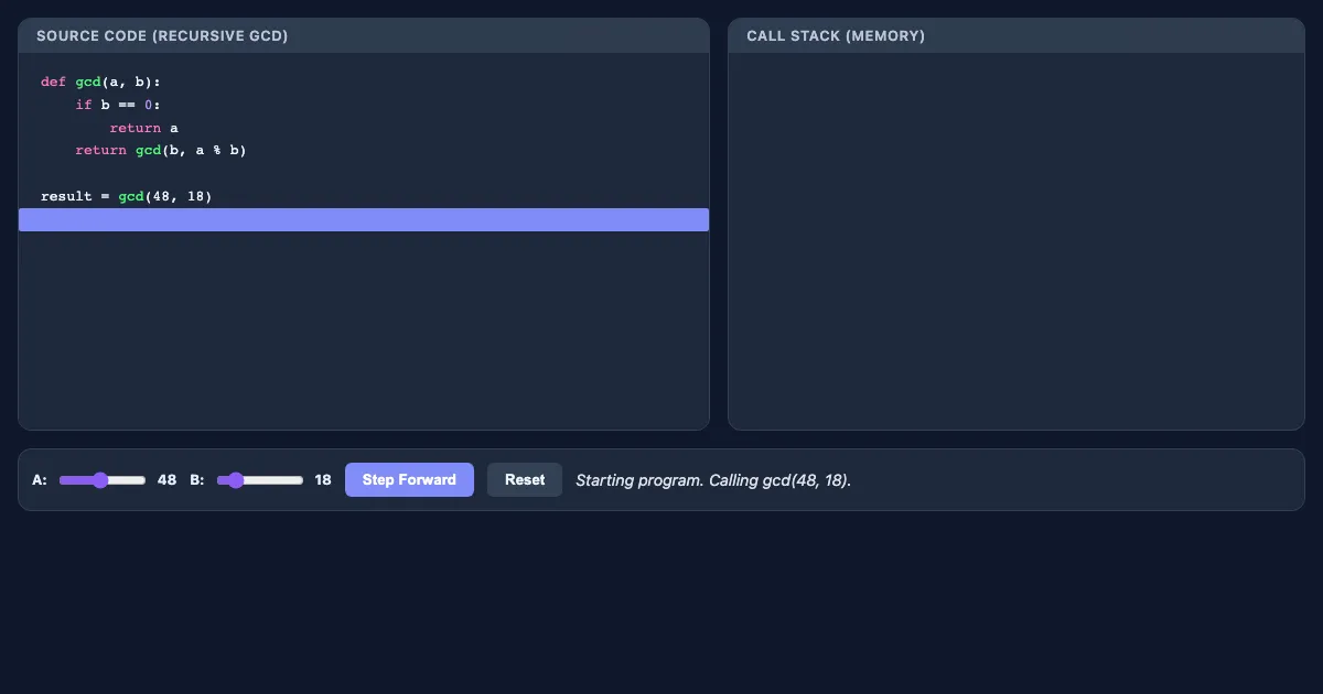 Preview of the The Stack & State Visualizer interactive demo