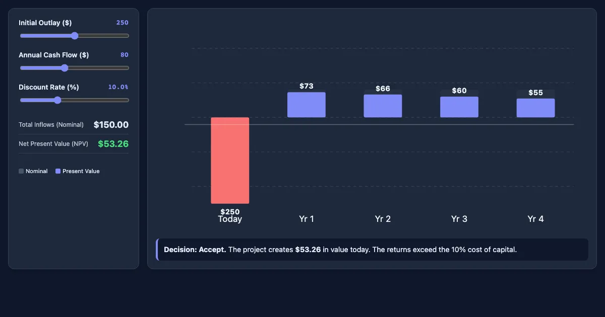Preview of the Time Value of Money Visualizer interactive demo